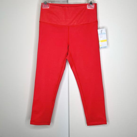 Zella NWT Studio Lite Crop Leggings Red Firelight Sz Small - Picture 4 of 6